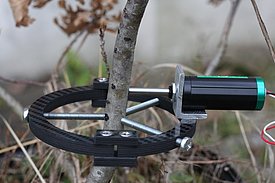 Point dendrometer with a ring-shaped frame to fit small stems, twigs and roots. (Source: Natkon.ch)