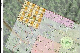 Fig. 1. GIS map of the LWF plot in Beatenberg(canton of Bern) 
